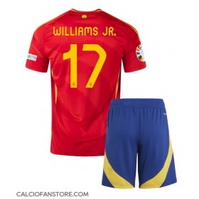 Maglia Calcio Spagna Nico Williams #17 Prima Divisa Bambino Europei 2024 Manica Corta (+ pantaloncini)